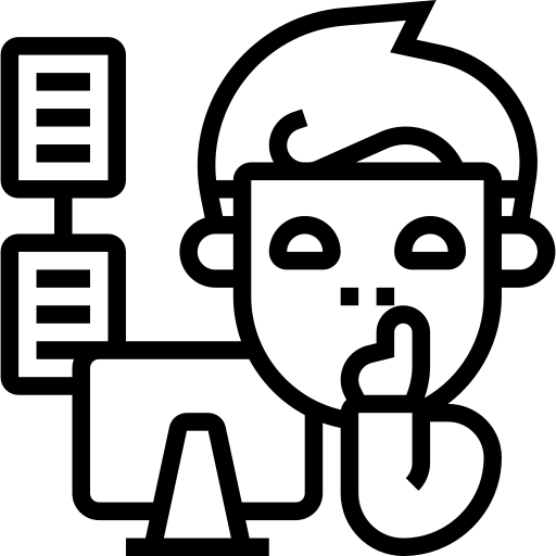 Black Outline of Hacker Icon
