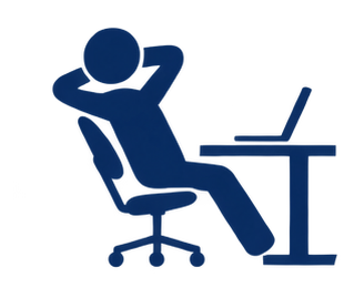 CryptoMatters man with computer notebook at desk icon